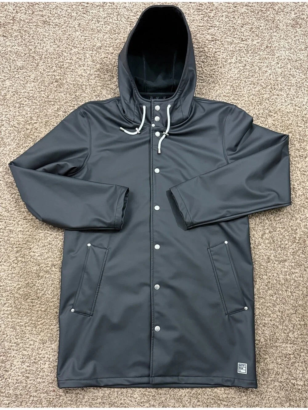 Baxter Wood Men's Black Trawler Raincoat Size Medium Excellent